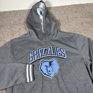 Memphis Grizzlies Hoodie Mens XL Gray Blue Spell Out NBA UNK Sweatshirt